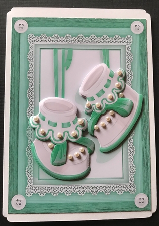 Beautiful Green Baby Booties  by Gitte Jensen