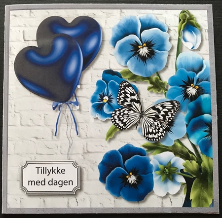 Pansies, balloons and butterfly by Gitte Jensen
