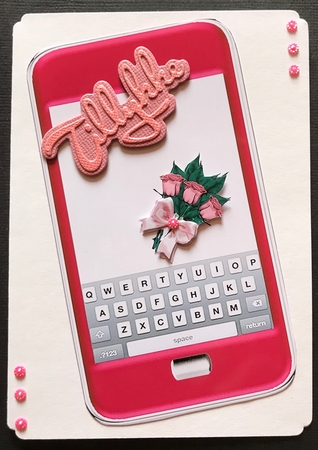 4.5 x 8 in mobile phone shaped quick card. by Gitte Jensen