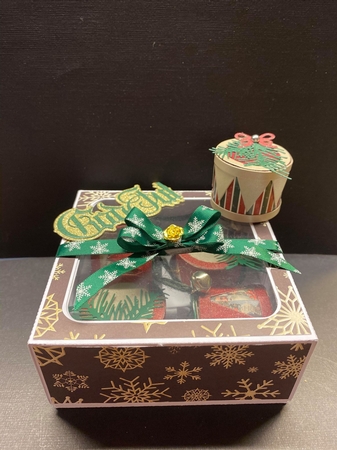 A4 Chocolate Raspberry and Gold Christmas Paper by Gitte Jensen