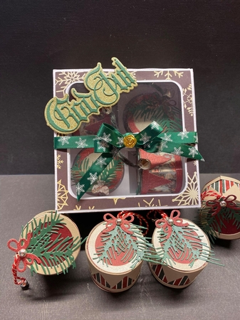 A4 Chocolate Raspberry and Gold Christmas Paper by Gitte Jensen