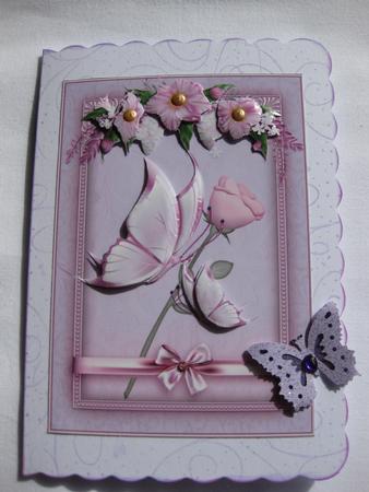 Mother and Child Flutters in Pink Card Front by Gitte Jensen