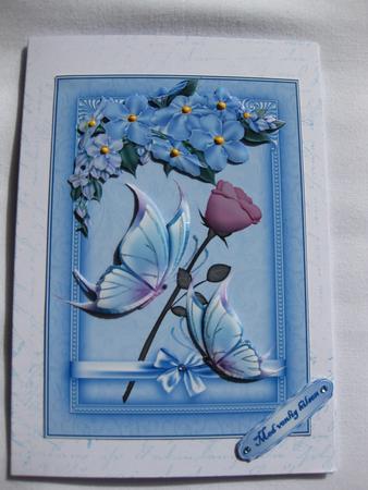 Mother and Child Flutters in Blue Card Front by Gitte Jensen