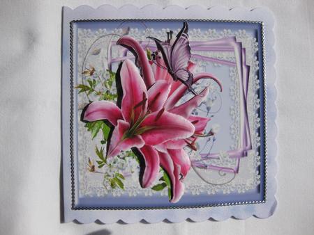 Framed Lilies on Lace by Gitte Jensen