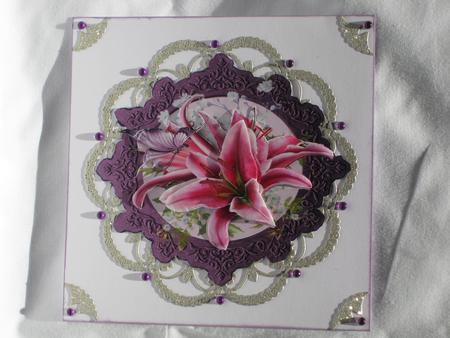 Framed Lilies and Butterfly by Gitte Jensen