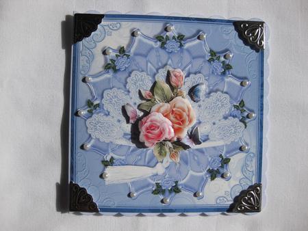 Floral Blues Card Topper by Gitte Jensen