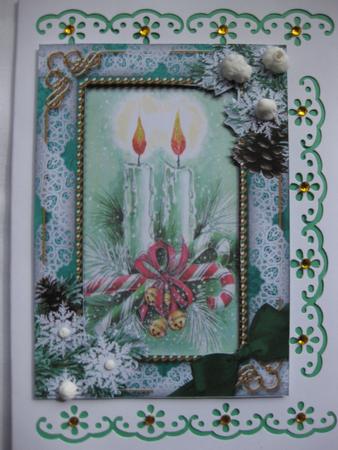 Candle Duo Snow 7x5inch Picture Card Front and Frame by Gitte Jensen