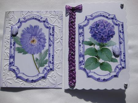 Lilac Flower Toppers with Butterflies by Gitte Jensen