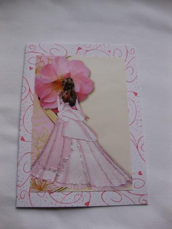 Pretty Lady in Evening Gown with Big Flower A4 by Gitte Jensen