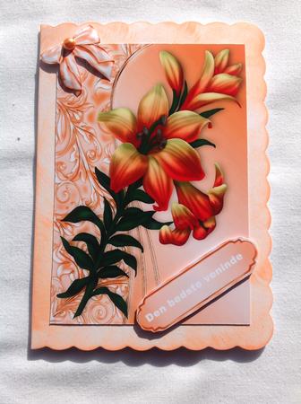 Orange Lilies with Bow and Butterflies by Gitte Jensen