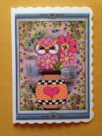 4 Floral Owl Toppers by Gitte Jensen