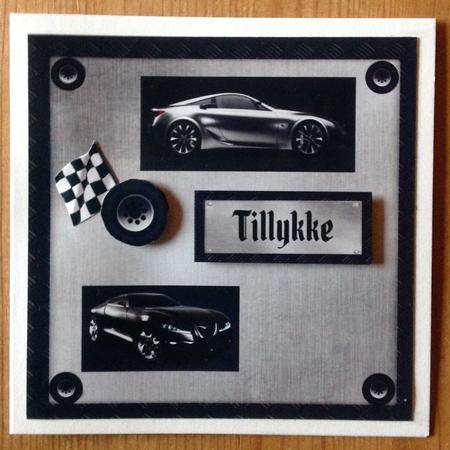 8 in Black & Silver Sports Cars on Silver Backing by Gitte Jensen