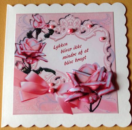 Large Fancy Panel Card - Dusky Pink Roses by Gitte Jensen