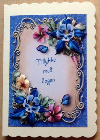 Fleur De La Foret Blue Floral Plaque by Gitte Jensen