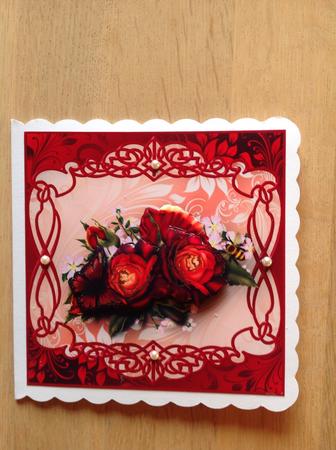 Flame Roses Decoupage Card by Gitte Jensen