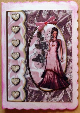 Perfect in Pink A5 Card Front with Step by Step by Gitte Jensen