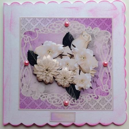 Flowers for Mother Decoupage Card Front by Gitte Jensen