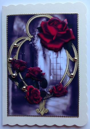 Gothic Dread Roses & Golden Frame by Gitte Jensen