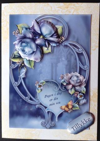 Hearts and Flowers - Blue Porcelain Roses by Gitte Jensen