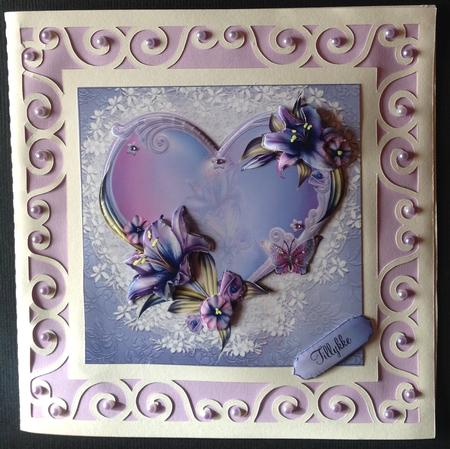 Beautiful Lilies on Heart Frame by Gitte Jensen