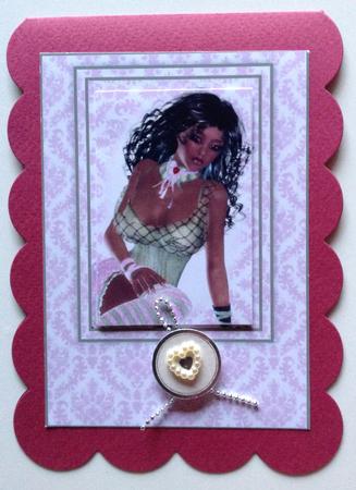 Pretty Ethnic Goth Girl Card Front Kit by Gitte Jensen