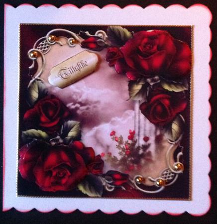 Gorgeous Red Roses Golden Scene - Square by Gitte Jensen