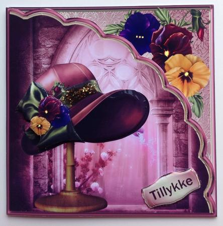 Pansy Hat - Shell Front Card Mini Kit by Gitte Jensen