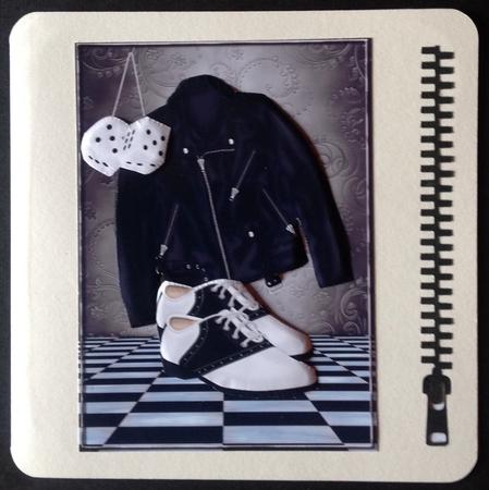 50's Black/white Saddle Shoes and Leather Jacket by Gitte Jensen