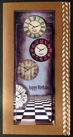 Male Card with Vintage Clocks Large Dl by Gitte Jensen
