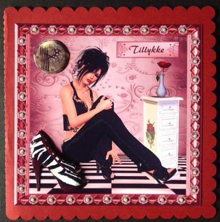 Fabulous Fashion 8 x 8ins Card Front by Gitte Jensen