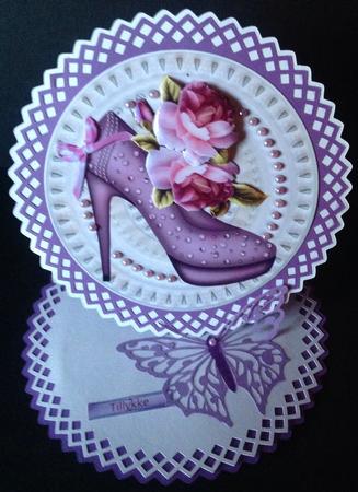 Porcelain Plate & Stand Shoe & English Roses by Gitte Jensen