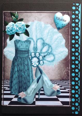 Party Dress with Turq Roses and Sparkle Shoes by Gitte Jensen