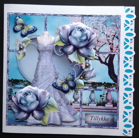 Mini Kit Vintage Dress & Porcelain Roses Window Card by Gitte Jensen
