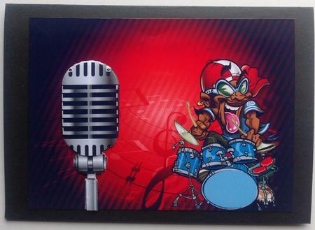 Red Music Mic Card Topper by Gitte Jensen