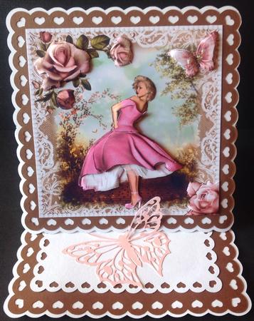 She Wore a Pink Polka Dot Dress Card Front Kit by Gitte Jensen