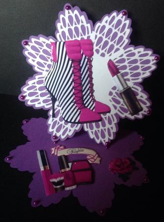 Pink Stripe Boot with Makeup and Rose by Gitte Jensen