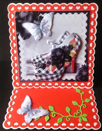 Gingham and Lace Card Front Kit by Gitte Jensen