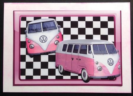 Lovely Pink Volkswagon Camper Van by Gitte Jensen