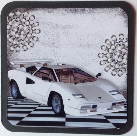 White Ferrari with Diamonds 8x8 by Gitte Jensen