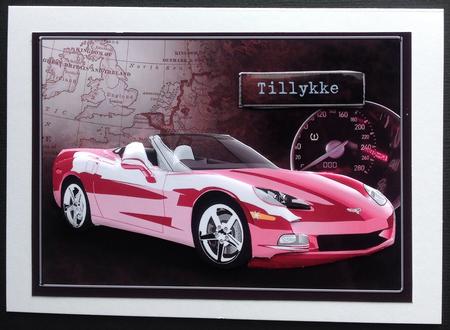 Pink Sports Car Decoupage, Birthday, Driving Test by Gitte Jensen