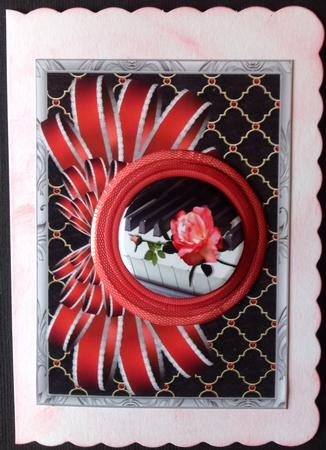 Romance Anniversary Valentine Bow and Circle Pyramid Card by Gitte Jensen