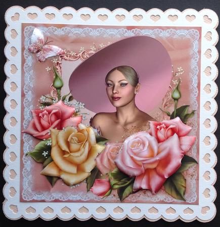 The Pink Hat Topper with Roses by Gitte Jensen