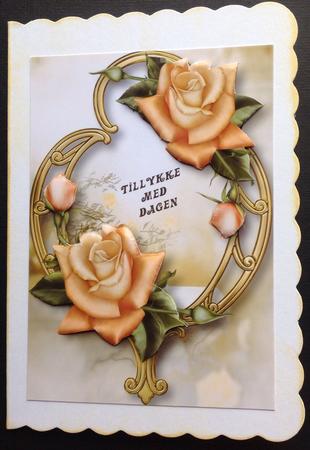 Yellow Edwardian Roses & Golden Frame by Gitte Jensen