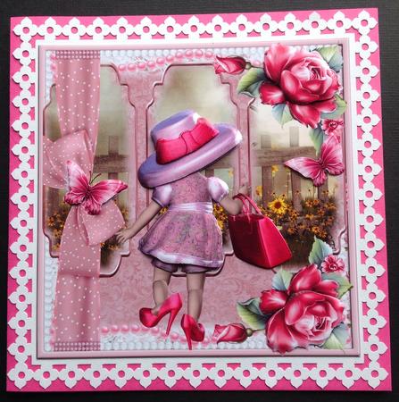Little Lady Roses and Pearls Card Front Kit by Gitte Jensen