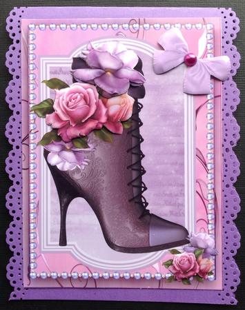 Lovely Boot , Pearls and Lilec Roses  by Gitte Jensen