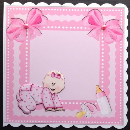 Insert for New Baby Girl 8 x 8 Card by Gitte Jensen