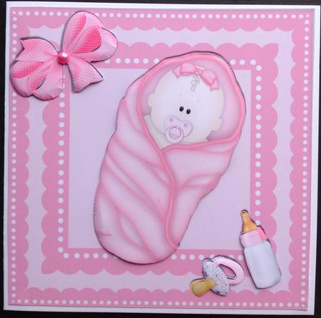 Baby Girl 2 Card 8x8 by Gitte Jensen