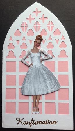 Church Window Shaped Card Blank and Topper by Gitte Jensen