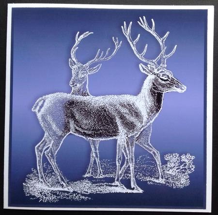 Frosted Stags Blue by Gitte Jensen