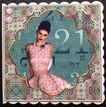 Teal Metal Fleur 7in x 7in Square Insert Panel by Gitte Jensen